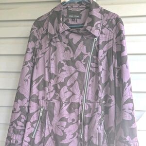 Black Rivet Women's Purple and Black Trench Coat